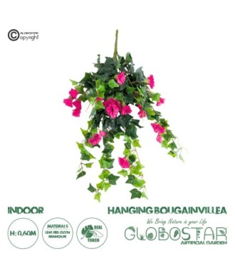 GloboStar® Artificial Garden BOUGAINVILLEA HANGING BRANCH 20240 Τεχνητό Διακοσμητικό Κρεμαστό Φυτό Μπουκαμβίλια Υ60cm